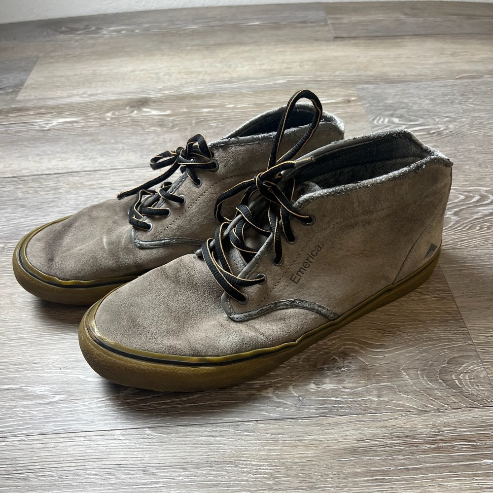 Emerica x Pendleton Romero Laced High Men 10 Gray Suede Skate Shoes Chukka Boots